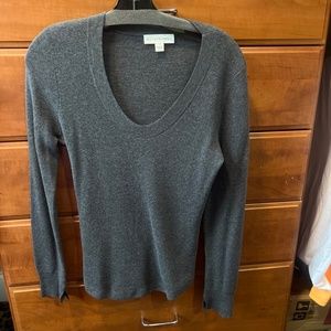 White and warren S scoop neck waffle knit sweater